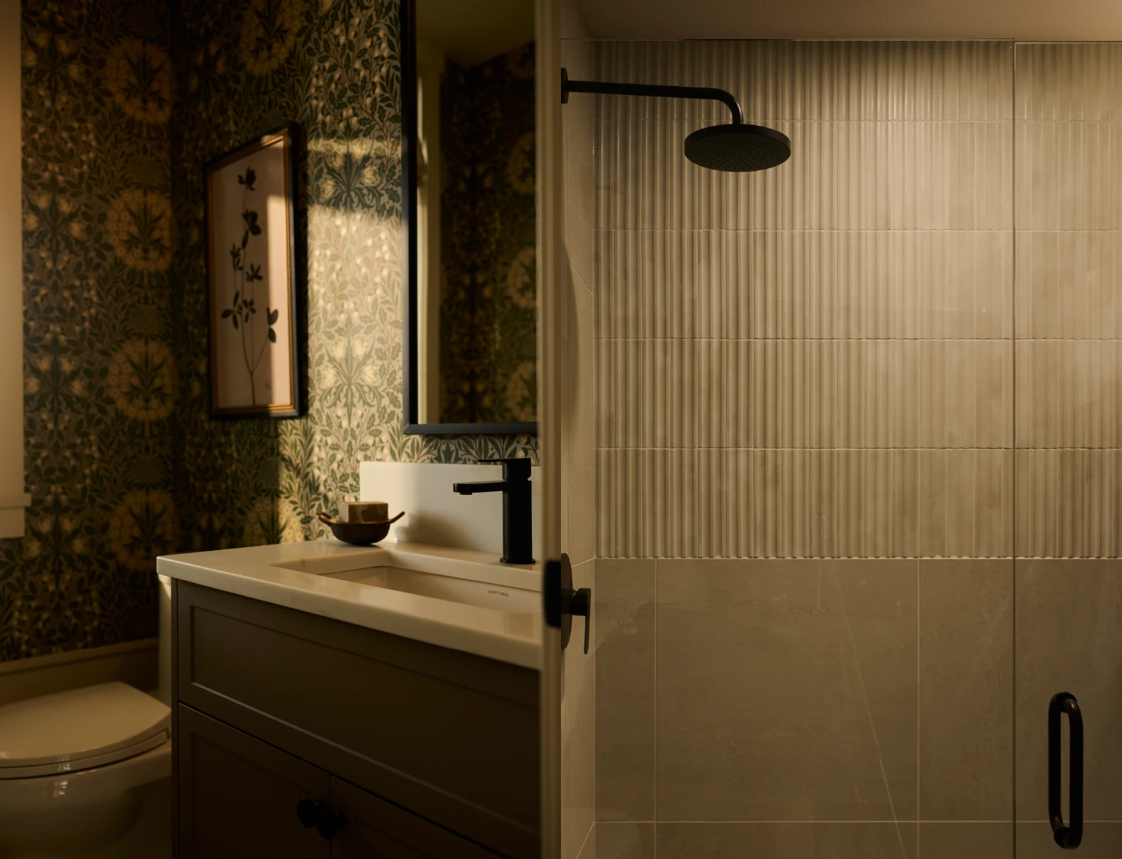 Covent Park Langley interior bathroom dark scheme
